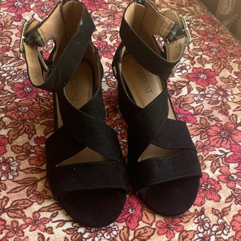 Lane Bryant Black Strappy Sandals